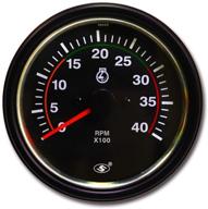 🌡️ universal diesel tachometer with w terminal for alternator - motor meter racing, 3-3/8" black dial, 4000 rpm, in-dash logo