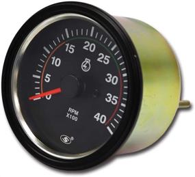 img 2 attached to 🌡️ Universal Diesel Tachometer with W Terminal for Alternator - MOTOR METER RACING, 3-3/8" Black Dial, 4000 RPM, In-Dash