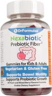 drformulas prebiotic fiber gummies: effective constipation relief for kids and adults, stool softener for healthy digestion - 30-day chewable supply, kosher, vegetarian, gluten free, nexabiotic logo