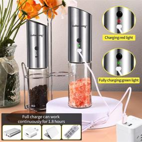 img 3 attached to 🔌 [2021 Best-Selling] XinBaoLong USB Rechargeable Salt and Pepper Grinder - Stainless Steel Mill with Adjustable Coarseness and Compact Design - Refillable Gravity Electric Grinder