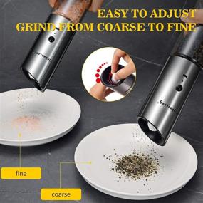 img 1 attached to 🔌 [2021 Best-Selling] XinBaoLong USB Rechargeable Salt and Pepper Grinder - Stainless Steel Mill with Adjustable Coarseness and Compact Design - Refillable Gravity Electric Grinder