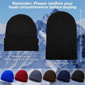 img 2 attached to Syhood 6-Piece Winter Beanie Hats with Button for Men and Women, Cozy Knitted Cuffed Skull Caps, Unisex Hats in 6 Color Options