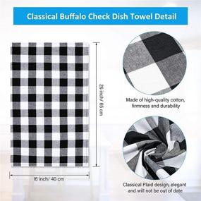 img 3 attached to 🧺 Set of 8 Washable Buffalo Check Dish Towels – Classic Plaid Napkins Ideal for Family Dinners, Kitchen Dining Table, Barbecue, Picnics, and Everyday Use – Machine Washable Black and White
