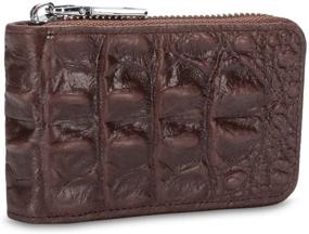 img 1 attached to 👜 Stylish and Functional Embossed Leather Handbags & Wallets for Women - Perfect for Credit Cards and Cash with Zipper Closure