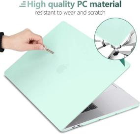 img 2 attached to Чехол Soft Touch Hard Shell Plastic & клавиатурная накладка Silicone & защитное стекло экрана для MacBook Pro 13 с Touch Bar, зеленый - выпуск A2159 A1989 A1706 2019 2018 2017 2016