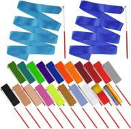 🎀 22pcs dance silk ribbon wands - 6.6ft ribbon streamers for gymnastics, rhythmic artistic twirling, and dance performance - great for kids, adults, and games logo