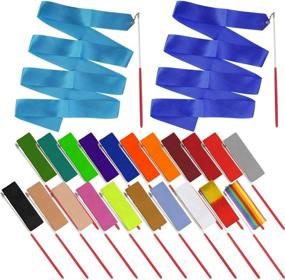 img 4 attached to 🎀 22PCS Dance Silk Ribbon Wands - 6.6ft Ribbon Streamers for Gymnastics, Rhythmic Artistic Twirling, and Dance Performance - Great for Kids, Adults, and Games