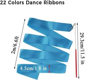 img 1 attached to 🎀 22PCS Dance Silk Ribbon Wands - 6.6ft Ribbon Streamers for Gymnastics, Rhythmic Artistic Twirling, and Dance Performance - Great for Kids, Adults, and Games