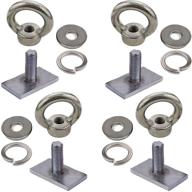 🔩 pmsanzay pack of 4 heavy duty stainless steel m8 eye nuts - track mount tie down eyelet for bungee cord or rope anchoring, complete anchoring kit logo