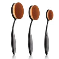 💄 josalinas oval makeup brush set: enhanced trio for quick, flawless application of toothbrush foundation, concealer, blusher - ideal for liquid, cream, powder cosmetics - seamless blending tools logo