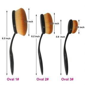 img 1 attached to 💄 JOSALINAS Oval Makeup Brush Set: Enhanced Trio for Quick, Flawless Application of Toothbrush Foundation, Concealer, Blusher - Ideal for Liquid, Cream, Powder Cosmetics - Seamless Blending Tools