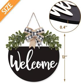 img 2 attached to Rustic Welcome Wooden Door Wreath Hanger - Zingoetrie 12 Inch Greenery Home Decoration with Farmhouse Country-Chic Charm - Front Wall Sign for Ornament Ideas and Supplies