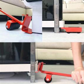 img 2 attached to 🔴 Heavy Duty Furniture Slides Tools Kit - Furniture Mover with Appliance Rollers, Lifter Dolly Roller Set for Smoothly Moving Sofas and Refrigerators on Hard Floors - Red