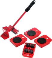 🔴 heavy duty furniture slides tools kit - furniture mover with appliance rollers, lifter dolly roller set for smoothly moving sofas and refrigerators on hard floors - red логотип