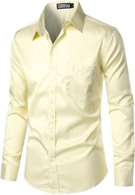 img 3 attached to 👔 ZEROYAA X Large Men's Shirts: Stylish Casual Business Clothing