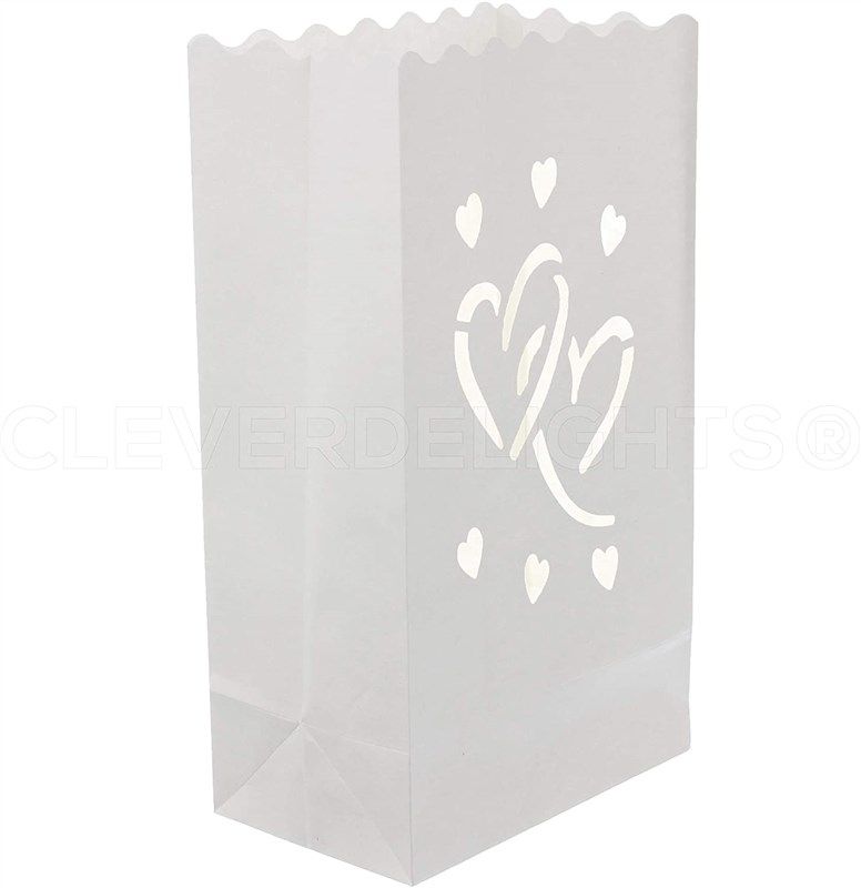CleverDelights cleverdelights white luminary bags - 50 pack - wedding  christmas holiday luminaria