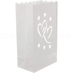 img 2 attached to 🕊️ CleverDelights 30-Count White Luminary Bags with Interlocking Hearts Design - Ideal for Weddings, Parties, Christmas, and Holiday Luminaria