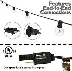 img 3 attached to 🌟 Lampat 25ft G40 Globe String Lights with Bulbs-UL Listed for Indoor/Outdoor Commercial Decor: Creative Illumination at its Finest!