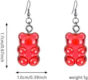 img 1 attached to 🍬 Colorful Resin Candy Dangle Earrings Set - Just Follow 8Pairs Gummy Bear Earrings for Women and Girls