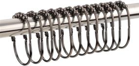 img 1 attached to 🛁 Amazer Metal Wide Shower Curtain Rings Hooks, Polished Bronze, Set of 12 - Perfect Bathroom Shower Rod Accessories