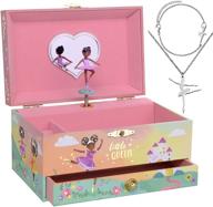 🎵 jewelkeeper ballerina music box & little girls jewelry set - elegant ballerina gifts for girls with little queen design logo