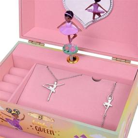 img 1 attached to 🎵 Jewelkeeper Ballerina Music Box & Little Girls Jewelry Set - Elegant Ballerina Gifts for Girls with Little Queen Design