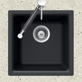 img 3 attached to 🚰 HOUZER E-100 Midnight Quartztone Sink, Black" (optimized)