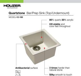 img 2 attached to 🚰 HOUZER E-100 Midnight Quartztone Sink, Black" (optimized)