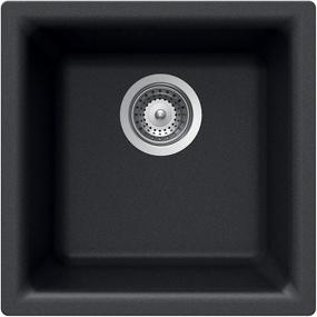 img 4 attached to 🚰 HOUZER E-100 Midnight Quartztone Sink, Black" (optimized)