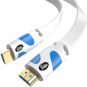 img 3 attached to 🔌 Провод HDMI2.0 Postta длиной 25 футов для 4K (2160P) с поддержкой 3D, 1080P, Ethernet, аудиовозврата – Бело-серебристый.