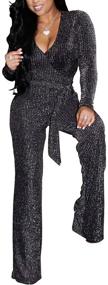 img 4 attached to Elegant Sparkly Clubwear Rompers: Stylish Women's Clothing for Jumpsuits, Rompers & Overalls