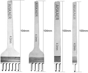 img 3 attached to 🧵 Aiskaer 4mm White Steel 1/2/4/6 Prong DIY Diamond Lacing Stitching Chisel Set for Leather Craft Kits