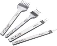 🧵 aiskaer 4mm white steel 1/2/4/6 prong diy diamond lacing stitching chisel set for leather craft kits logo