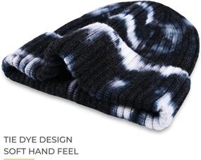 img 3 attached to accsa Winter Tie Dye Beanie Hat: Stretchy Rib Knit, Warm & Cozy Unisex Hat with Fold-up Cuff