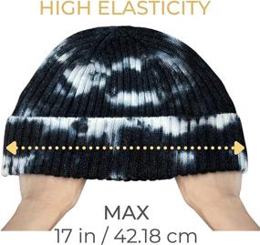 img 2 attached to accsa Winter Tie Dye Beanie Hat: Stretchy Rib Knit, Warm & Cozy Unisex Hat with Fold-up Cuff