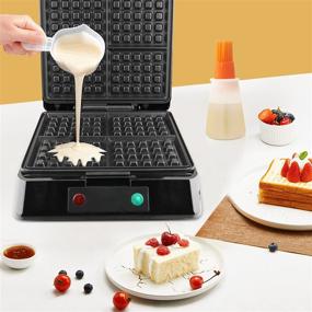 img 3 attached to 🧇 HOMEJOY Belgian Waffle Maker: Stainless Steel 4-Slice Classic with Temperature Control, Non-stick Plates, Compact Design & Indicator Lights