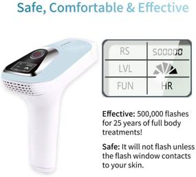 img 2 attached to 💁 VEME IPL Laser Hair Removal Device for Women - Permanent & Painless at-Home Hair Remover for Face & Body, Auto/Manual Modes, Adjustable 5 Energy Levels, 500,000 Flashes - Blue & White