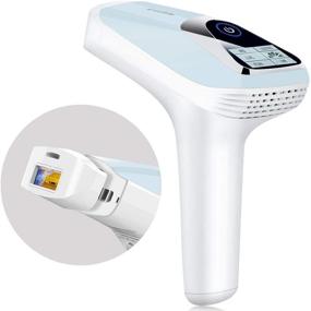 img 4 attached to 💁 VEME IPL Laser Hair Removal Device for Women - Permanent & Painless at-Home Hair Remover for Face & Body, Auto/Manual Modes, Adjustable 5 Energy Levels, 500,000 Flashes - Blue & White