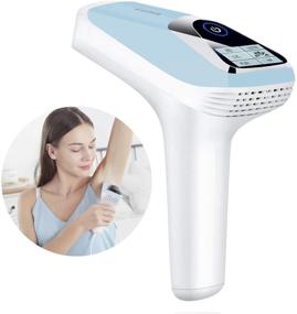 img 3 attached to 💁 VEME IPL Laser Hair Removal Device for Women - Permanent & Painless at-Home Hair Remover for Face & Body, Auto/Manual Modes, Adjustable 5 Energy Levels, 500,000 Flashes - Blue & White