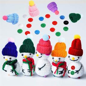 img 3 attached to 🎄 700-Piece Christmas Embellishments Kit - Includes Mini Knit Hats, Wiggle Eyes, Carrot Nose, Colorful Buttons Mix - Xmas DIY Craft Sewing Accessories by WILLBOND