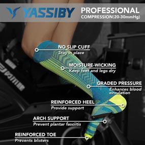 img 2 attached to YASSIBY Compression Socks: Premium Medical Support for 🧦 Women & Men, Pregnancy, Edema, Nursing, Running, Travel - 20-30mmHg