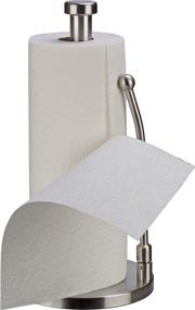 img 2 attached to 🚰 Stainless Steel Paper Towel Holder - Convenient Tear Design, Weighted Base, Adjustable Spring Arm - Ideal for Kitchen and Bathroom