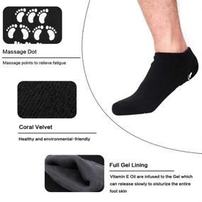 img 2 attached to 🧦 Moisturizing Socks Gel Spa Sock - 2 Pairs for Healing Dry Cracked Heels, Softening Dead Skin, and Alleviating Foot Pain in US Men 10-15 Size - Complete Foot Care Treatment Set with Soft Silicone Gel Lotion Sleeve, Ideal for Eczema & Callus Repair