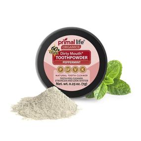 img 4 attached to 🌿 Primal Life Organics Dirty Mouth Tooth Powder: Natural Teeth Whitening with Bentonite Clay & Essential Oils – Peppermint Flavor, 60 Uses (.25 oz)
