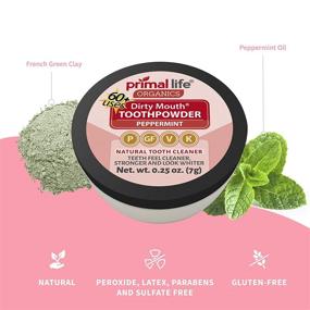 img 3 attached to 🌿 Primal Life Organics Dirty Mouth Tooth Powder: Natural Teeth Whitening with Bentonite Clay & Essential Oils – Peppermint Flavor, 60 Uses (.25 oz)