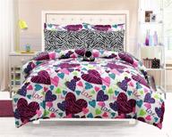 bedding misty comforter included love hearts hot turquoise logo