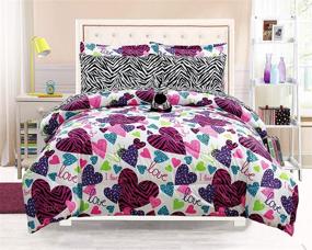 img 2 attached to Bedding Misty Comforter Included Love Hearts Hot Turquoise