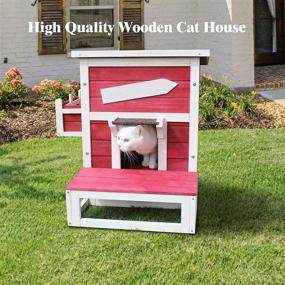 img 1 attached to 🏡 Rockever Outdoor Cat Shelter: Rainproof Outside Kitty House with Escape Door - Protecting Your Feline Friend