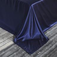 🛏️ navy blue satin sheets twin size - super soft silky bed sheets set for kids - 3 piece set with deep pocket fitted sheet, flat sheet, and pillowcase - twin size (navy blue) logo