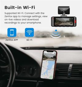 img 2 attached to Zenfox U1 4K Dual Channel видеорегистратор с Wi-Fi GPS, передняя и задняя камера 4K + 1080P запись, большой экран, суперконденсатор, режим парковки, детекция движения, аварийная запись.